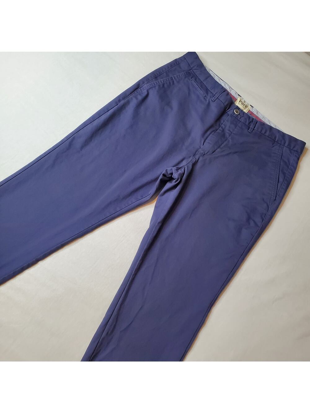 Perk Men's Size 36X32 Feel Good Chinos Pants Slim Fit Stretch Blue